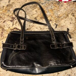 Franco Sarto Black Leather Shoulder Bag